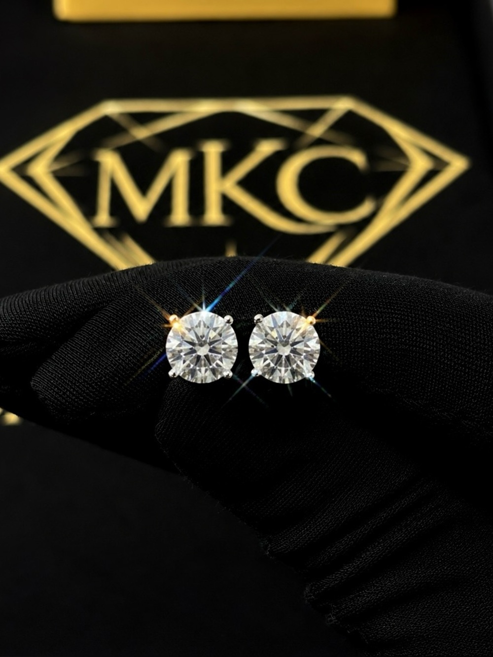 2CTW 6.5MM Moissanite Stud Earrings VVS Screw Back 925 Sterling Silver Men Women